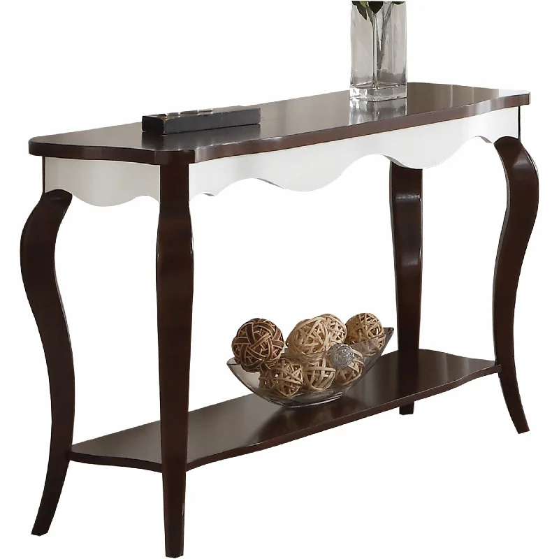 48" Brown Coffee Table With Shelf