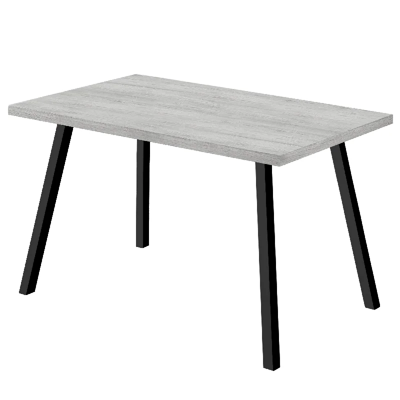 60" Gray And Black Metal Dining Table