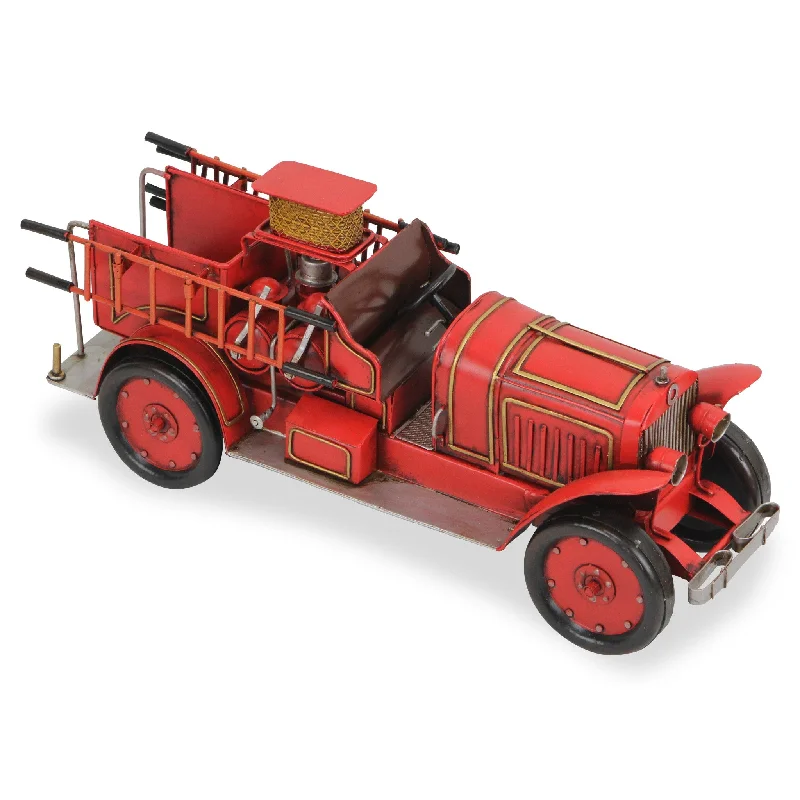 7" Red and Gold Metal Hand Painted 1923 style fire truck Model Car