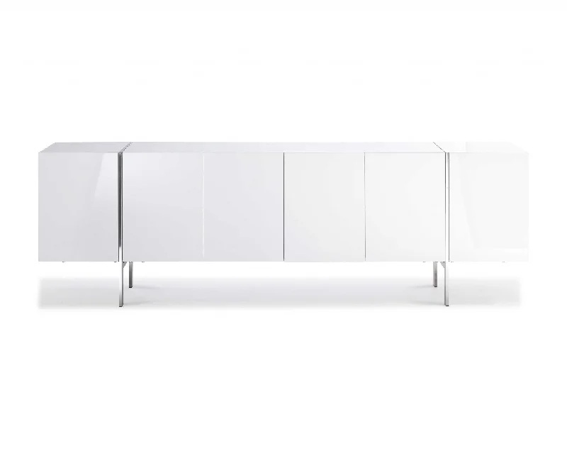 95" White Stainless Steel Solid Console Table