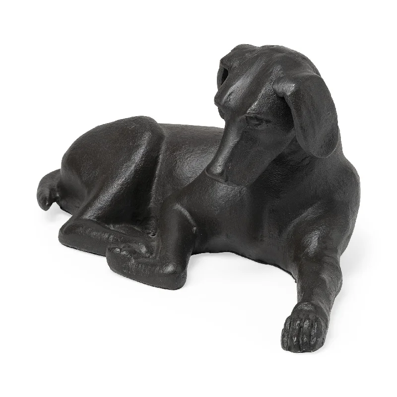 Black Metal Labrador Dog Sculpture