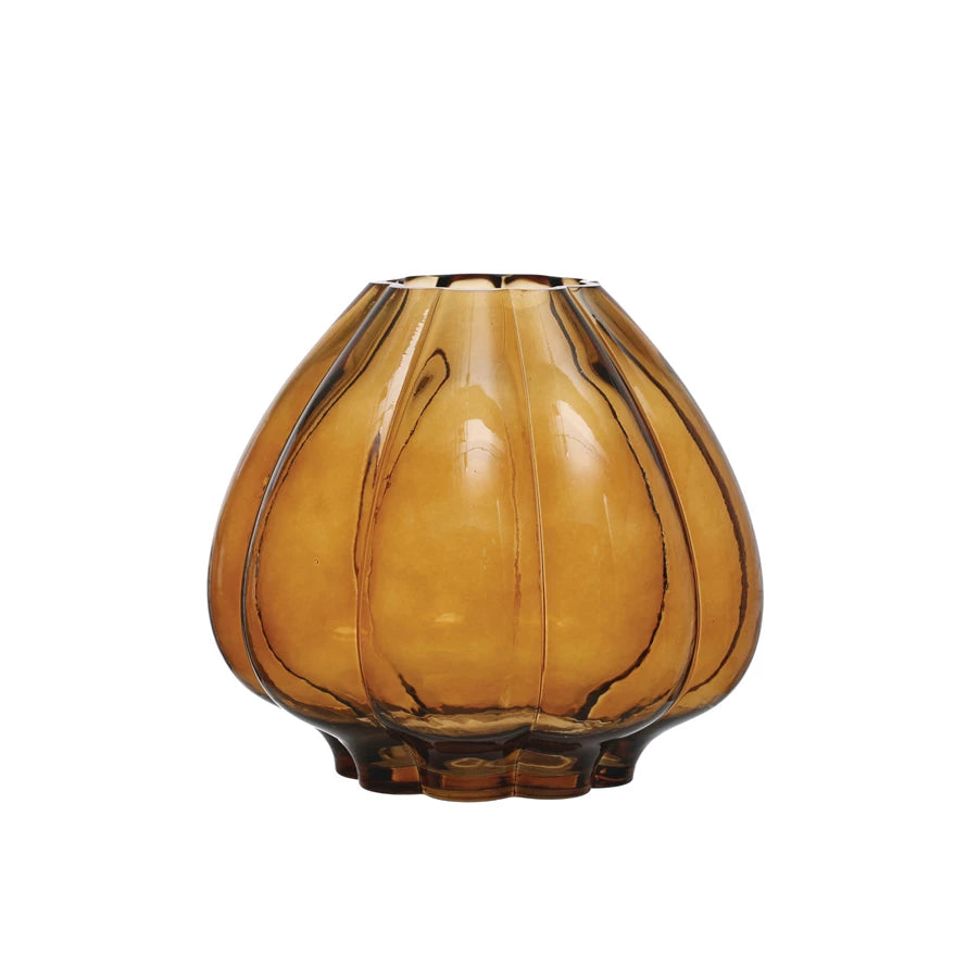 Bloomingville - Round Fluted Glass Vase