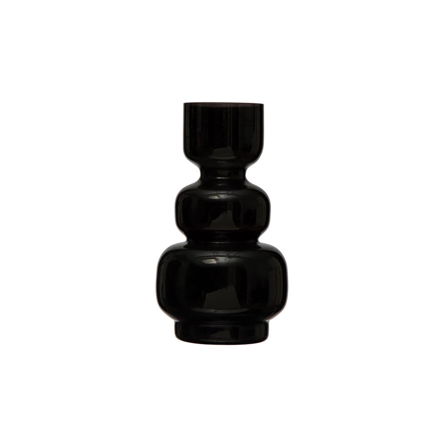 Bloomingville - Tiered Black Glass Vase