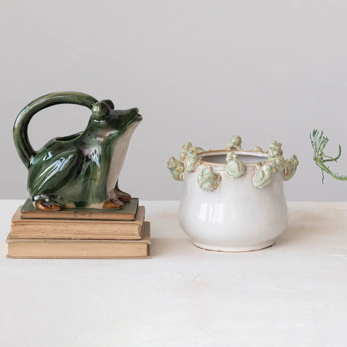 Creative Co-op - Stoneware Frog Watering Pitcher