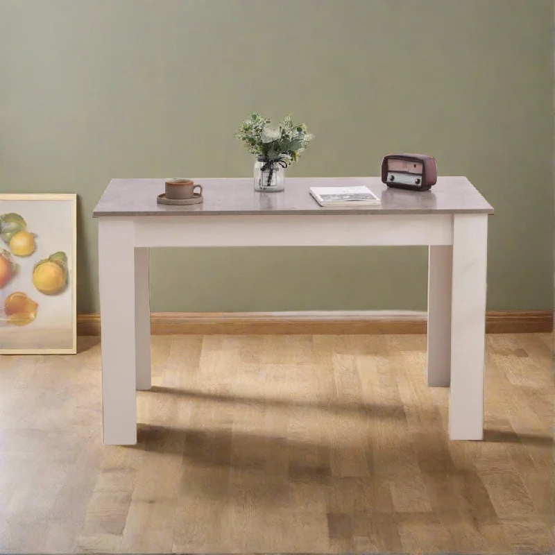 Dining Table Rectangular Wooden 120M - Grey & White