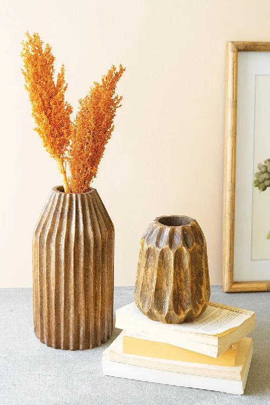 Kalalou - Carved Wood Vases