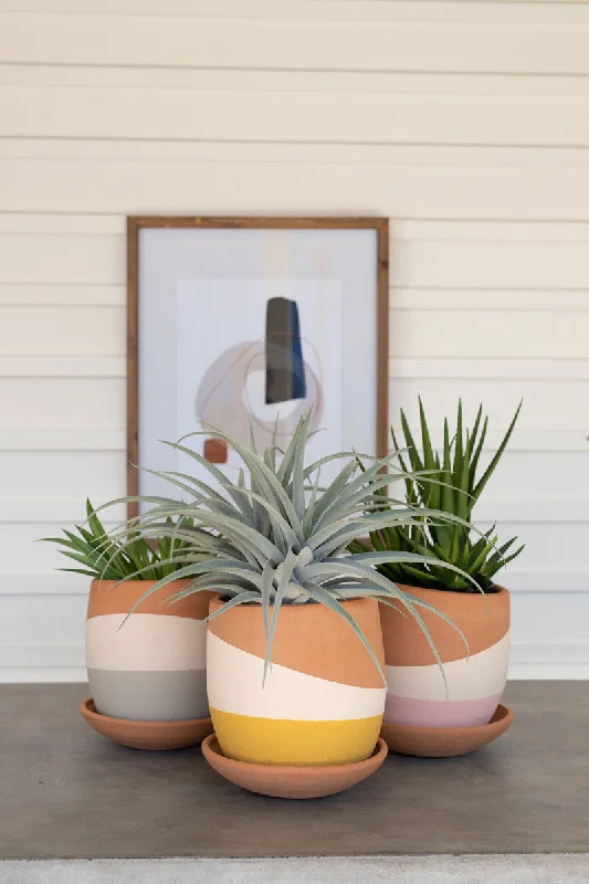 Kalalou - Color Dipped Clay Pot with Saucer