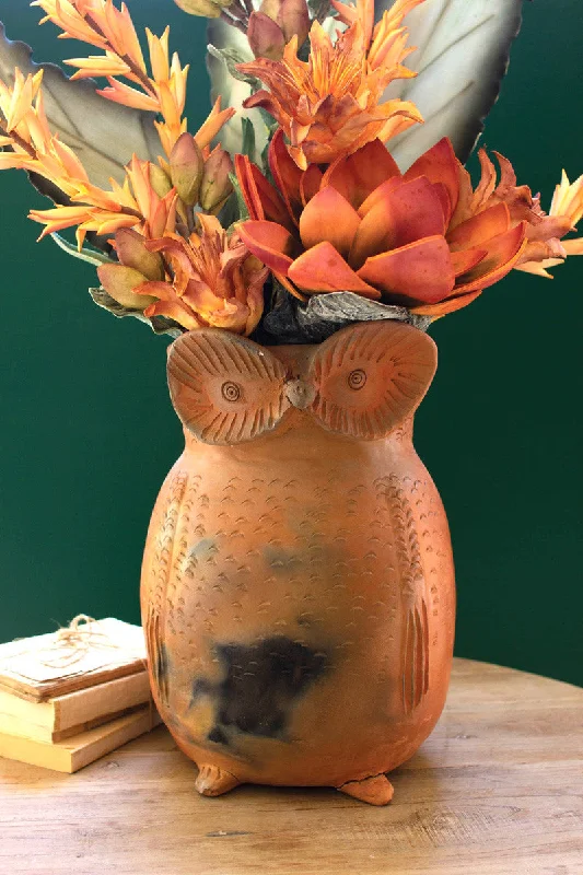 Kalalou - Terracotta Owl Planter