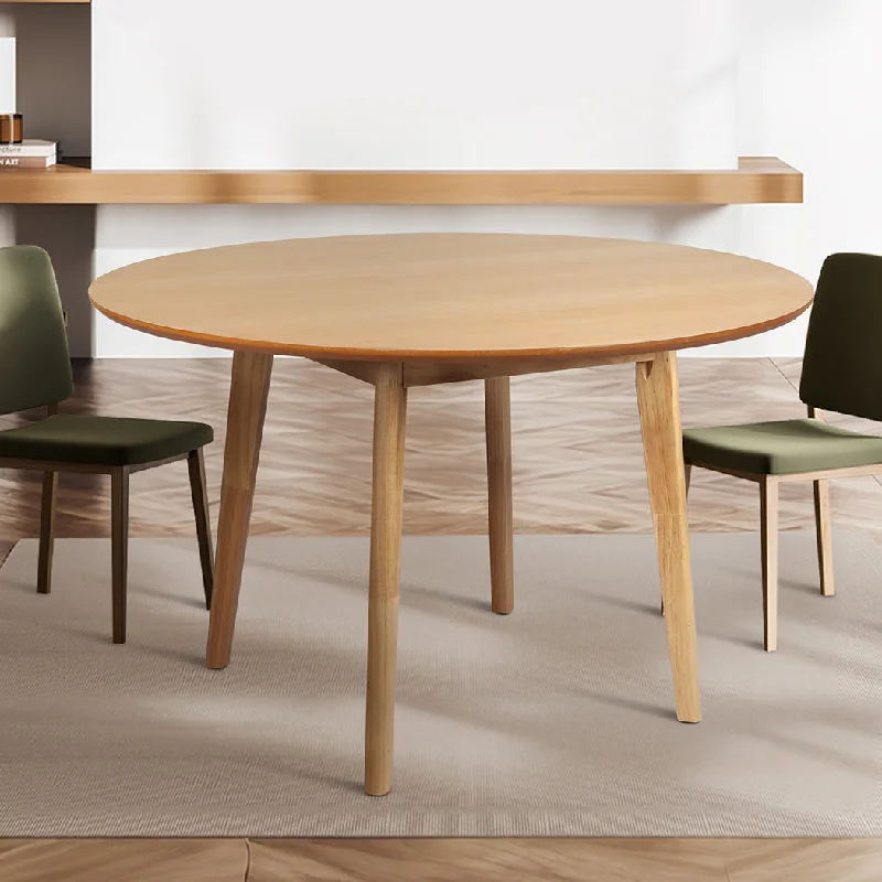 Dining Table Round Rubberwood Base 120cm - Natural