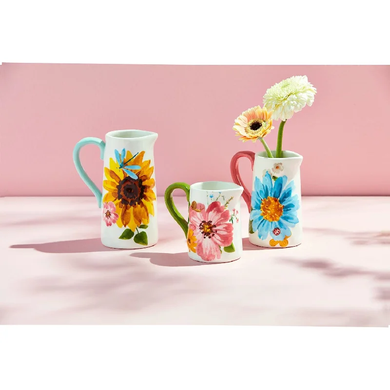 Mud Pie - Floral & Bug Pitcher Bud Vase