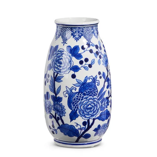 RAZ Imports - Blue & White Floral Vase