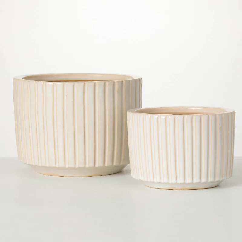 Sullivans - Striped Ceramic Planters