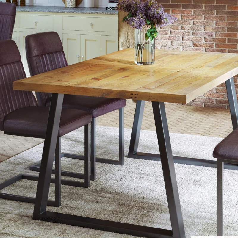 Urban Elegance - Reclaimed Dining Table - SMALL (Horizontal Leg) 4-6 seater