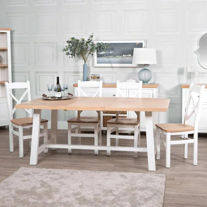 Windsor White 1.8m Butterfly Extending Dining Table